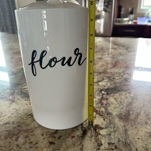 Threshold White Ceramic Flour Canister with Black Script